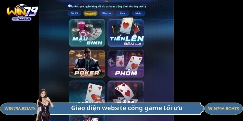 Giao diện website cổng game tối ưu